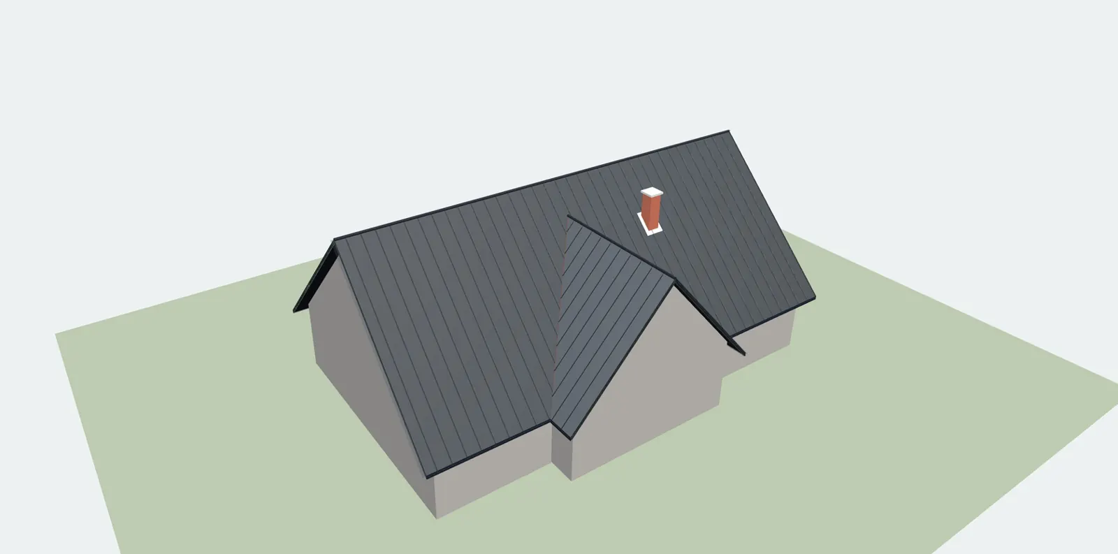 Model 3D dachu wygenerowany z projektu